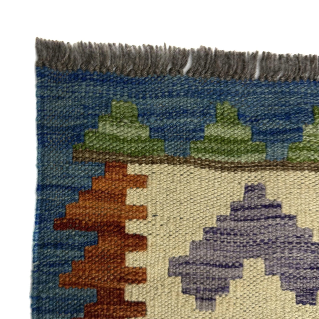 Afghan Vegetable Kilim Rug 5' 7" x 8' 1" Flat-Weave | No. AL885137