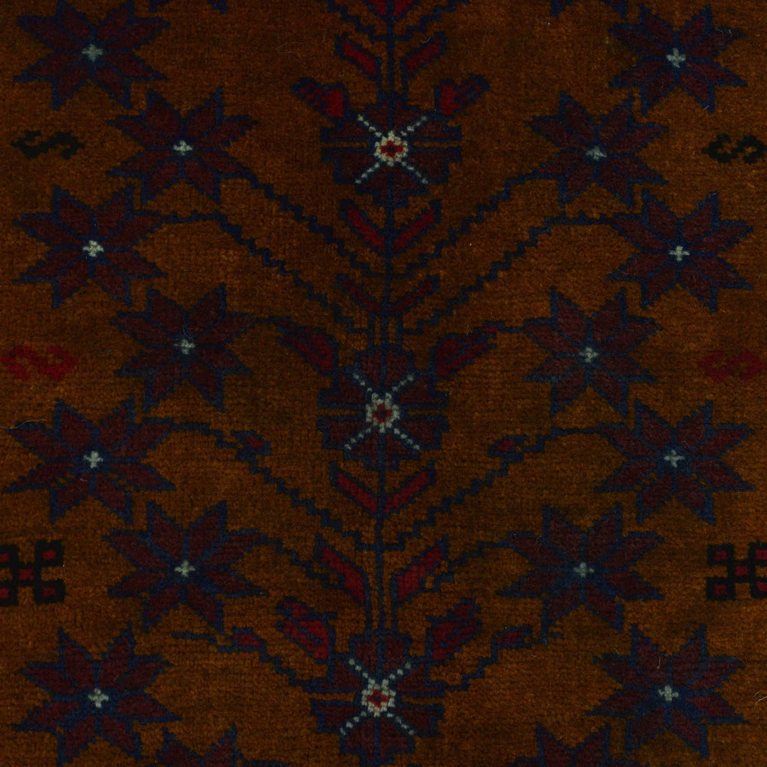 Brown Afghan Prayer Rug 2' 10" x 4' 4" Hand-Knotted | No. AL88566