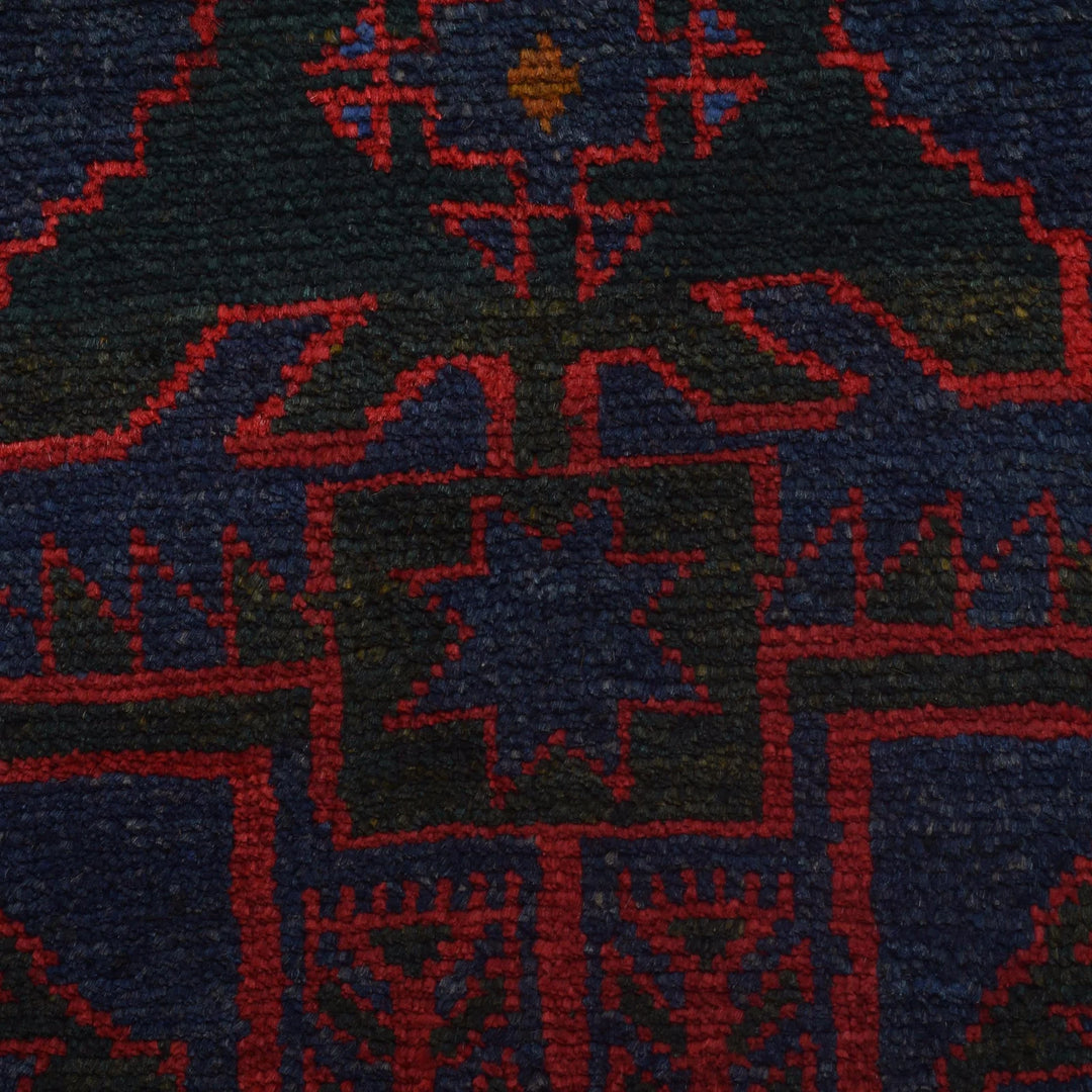 Red Afghan Prayer Rug 2' 8" x 4' 0" Hand-Knotted | No. AL88614