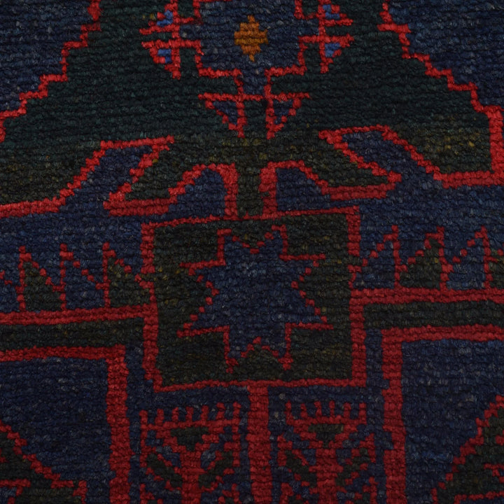 Red Afghan Prayer Rug 2' 8" x 4' 0" Hand-Knotted | No. AL88614