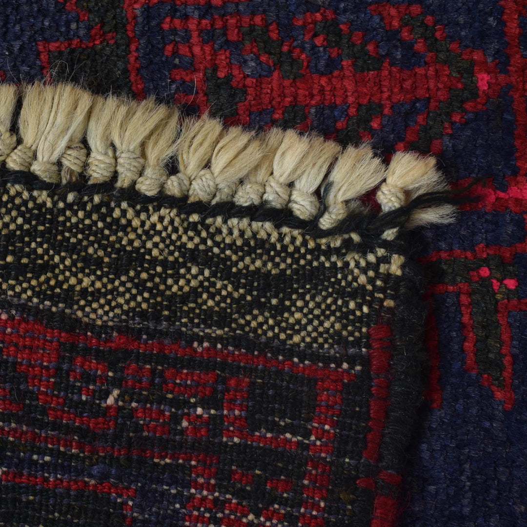 Red Afghan Prayer Rug 2' 8" x 4' 0" Hand-Knotted | No. AL88614