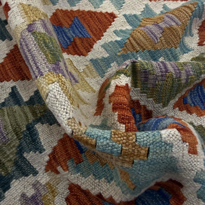 Afghan Vegetable Kilim Rug 5' 11" x 8' 2" Flat-Weave | No. AL886600