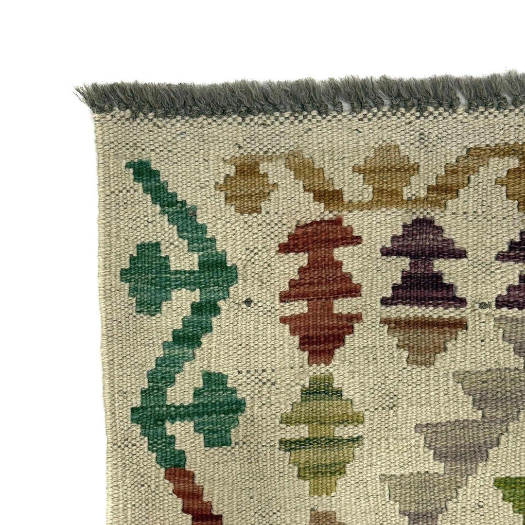 Afghan Vegetable Kilim Rug 2' 5" x 4' 1" Flat-Weave | No. AL887407