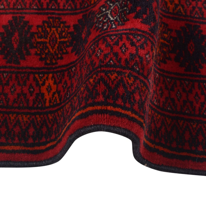 Dark Red Afghan Bokhara Rug 2' 8" x 6' 1" Hand-Knotted | No. AL88760