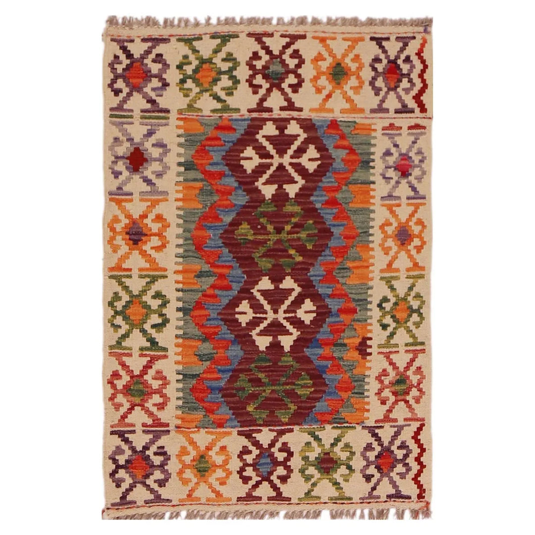 Afghan Kilim Rug 2' 2" x 3' 4" Flat-Weave | No. AL88775