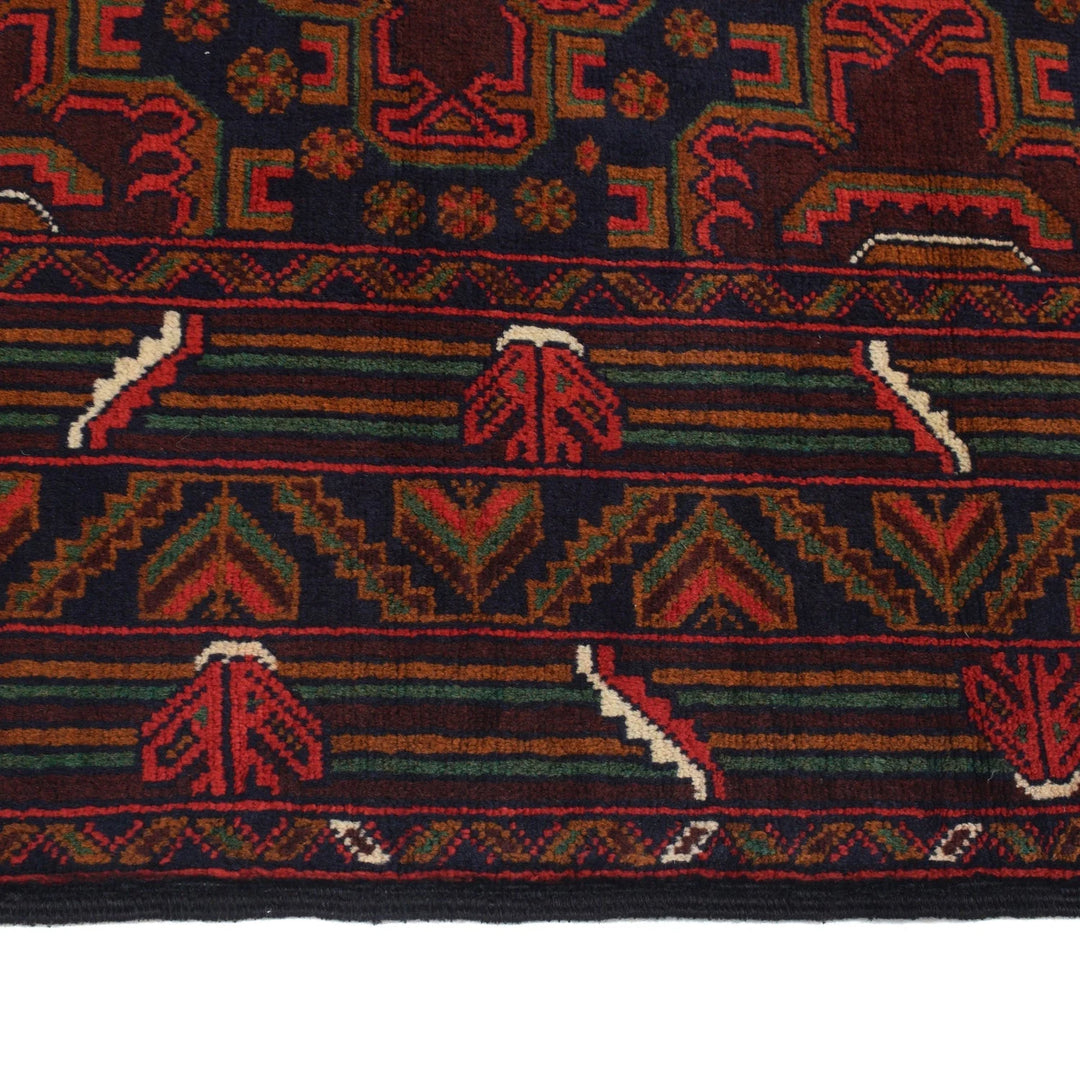 Afghan Baluchi Rug 4' 3" x 6' 3" Hand-Knotted | No. AL88797