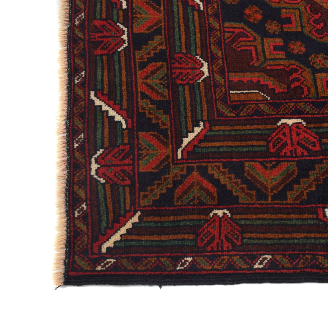 Afghan Baluchi Rug 4' 3" x 6' 3" Hand-Knotted | No. AL88797