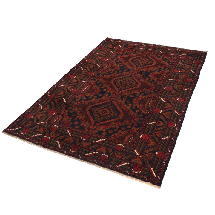 Afghan Baluchi Rug 4' 3" x 6' 3" Hand-Knotted | No. AL88797