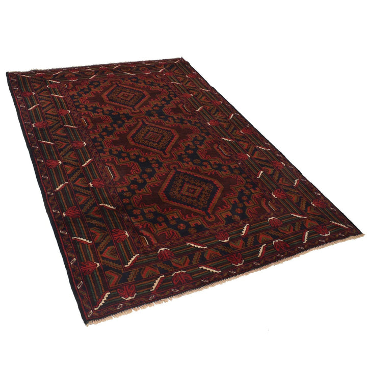 Afghan Baluchi Rug 4' 3" x 6' 3" Hand-Knotted | No. AL88797