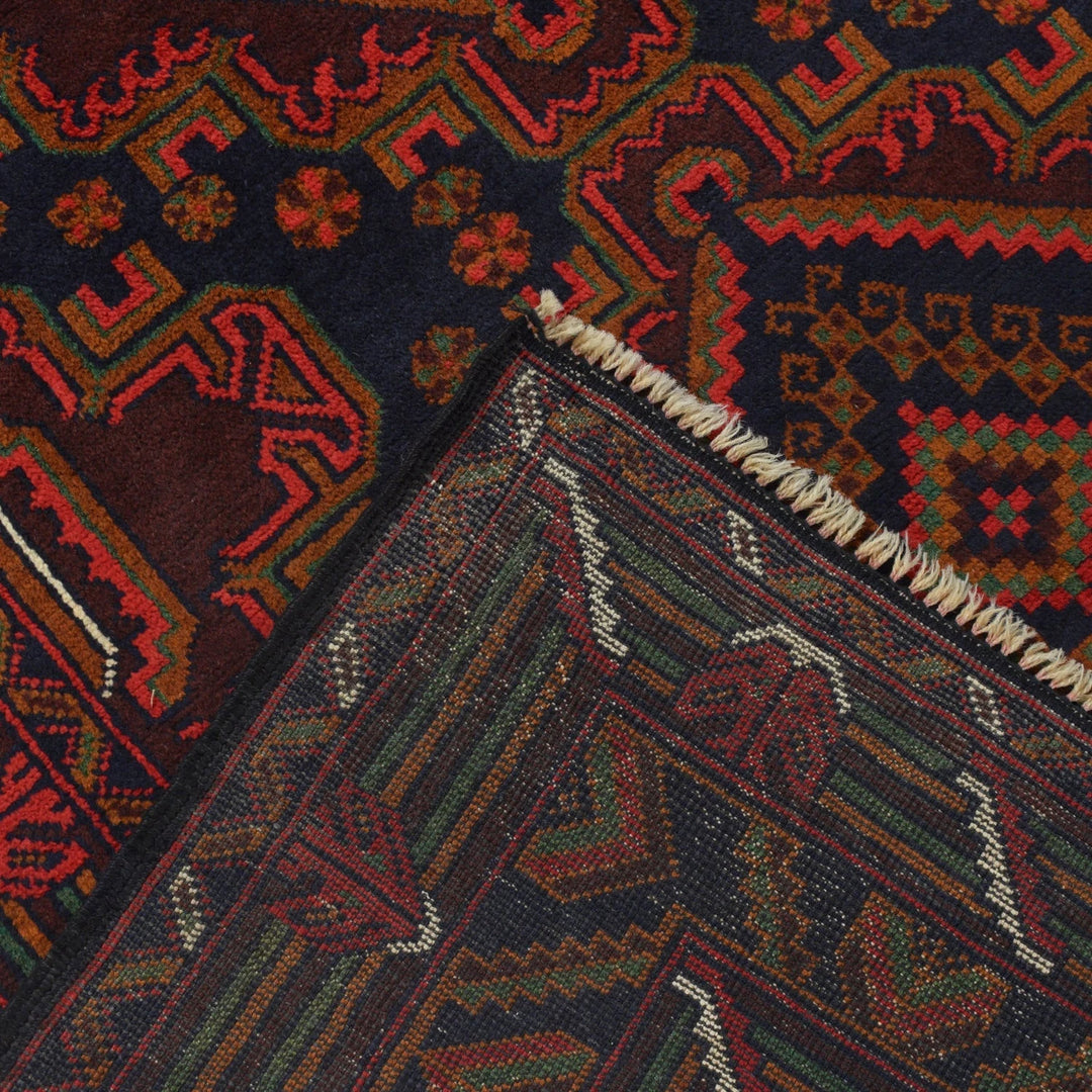 Afghan Baluchi Rug 4' 3" x 6' 3" Hand-Knotted | No. AL88797