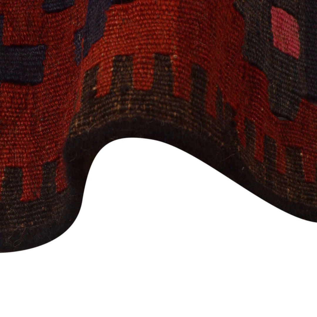 Red Afghan Kilim Rug 6' 4" x 8' 9" Flat-Weave | No. AL88891
