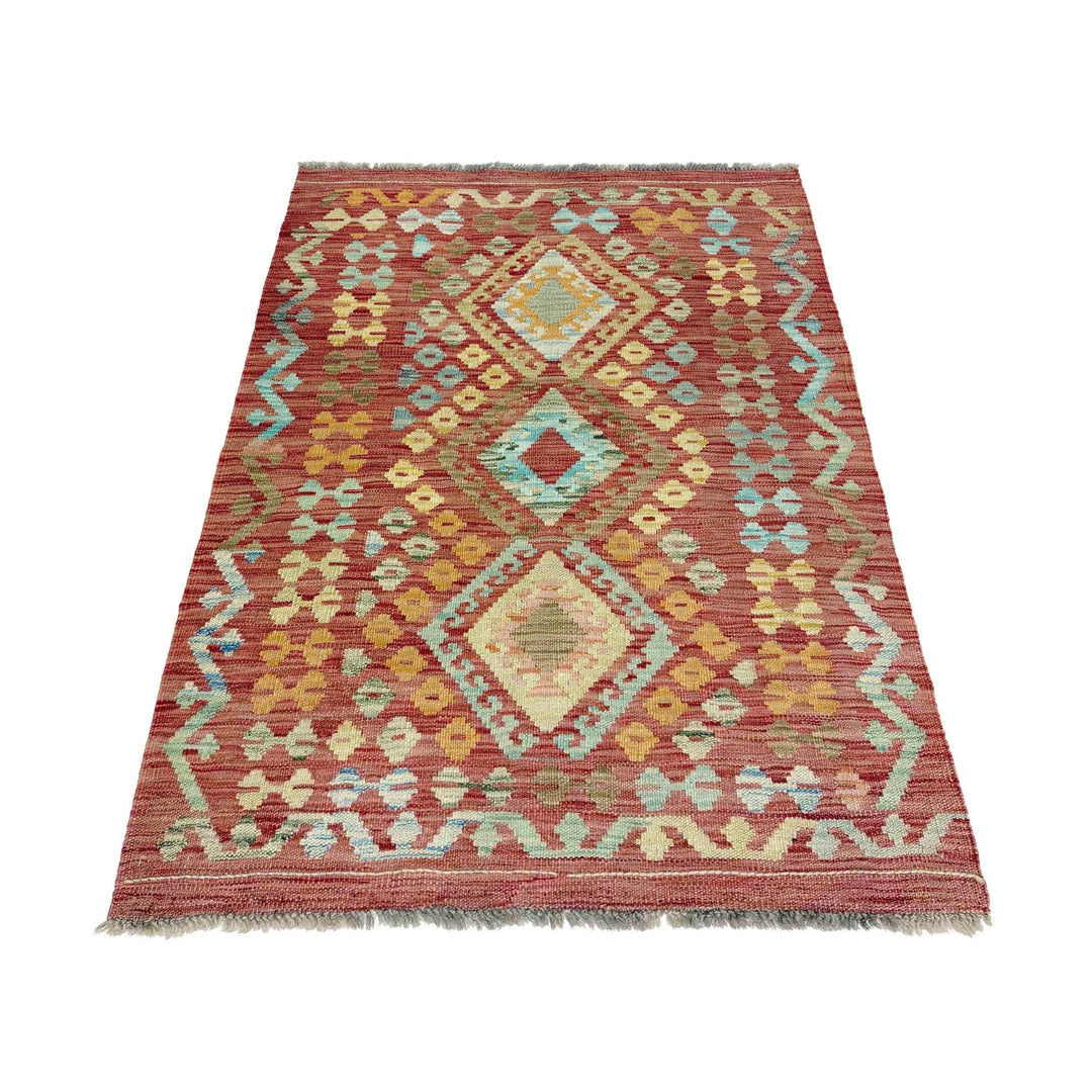 Afghan Kilim Rug 2' 8" x 4' 2" Flat-Weave | No. AL88904