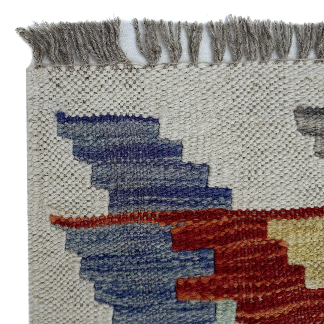 Afghan Vegetable Kilim Rug 5' 0" x 6' 3" Flat-Weave | No. AL88919
