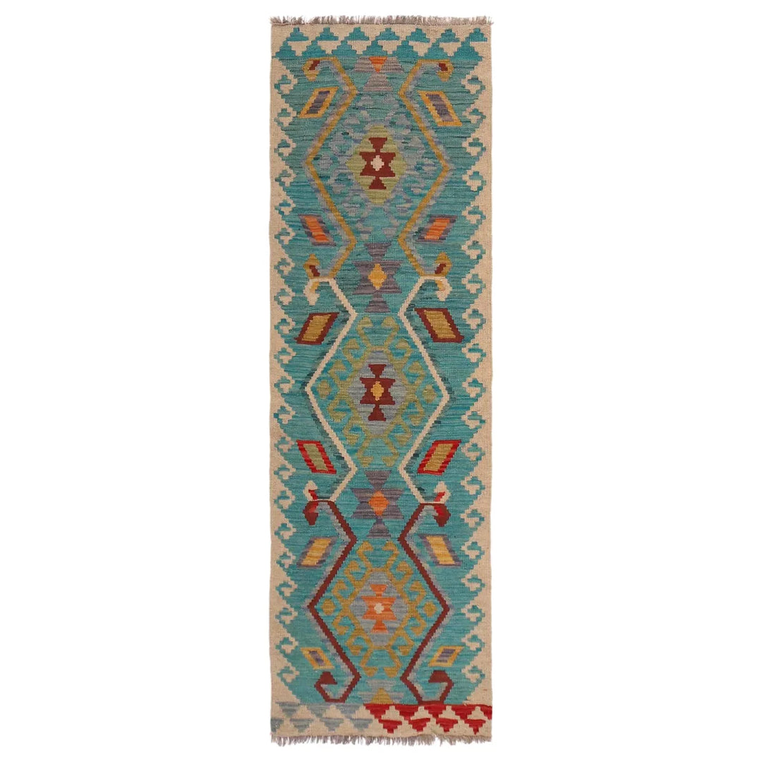 Afghan Vegetable Kilim Rug 2' 0" x 6' 5" Flat-Weave | No. AL89014