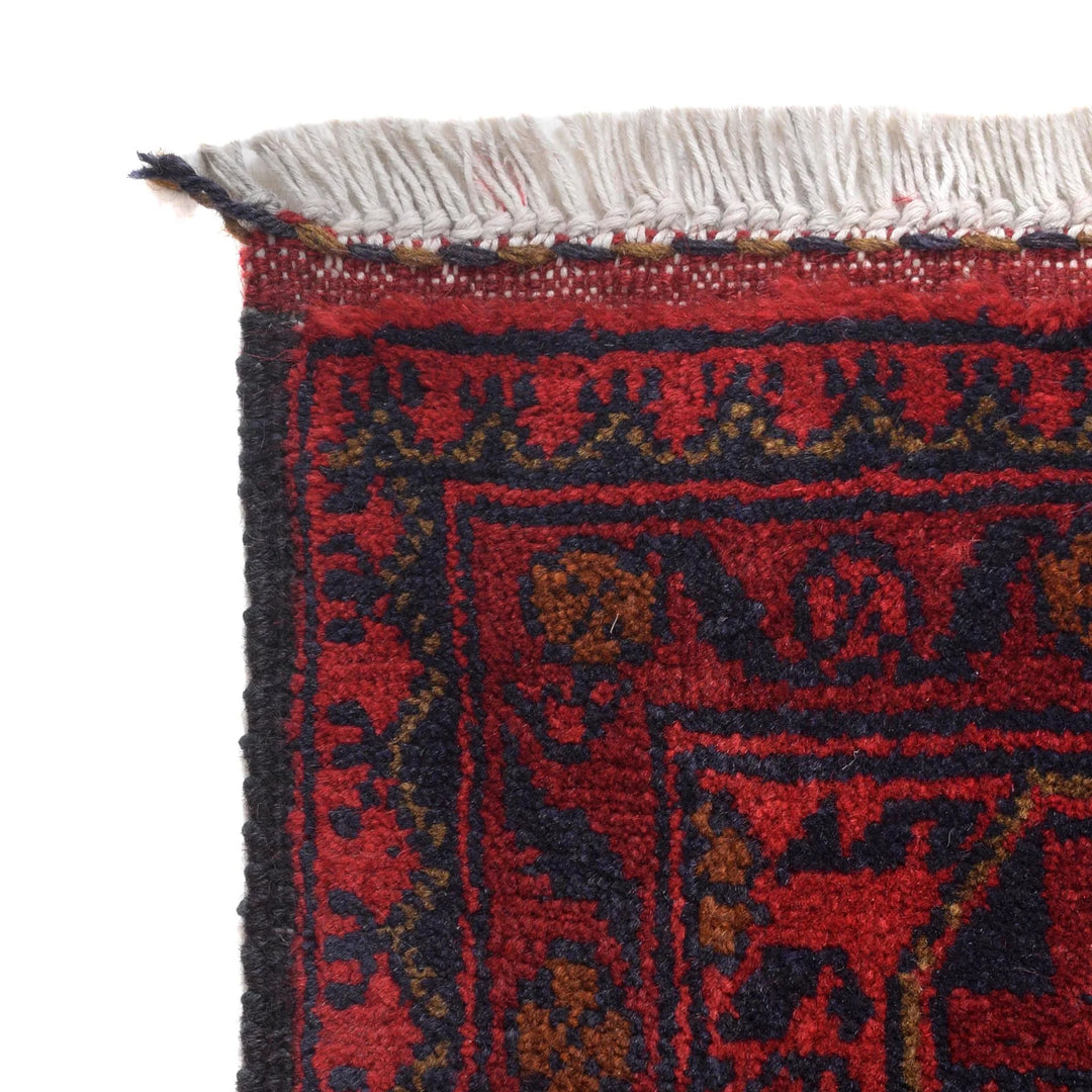 Red Afghan Khal Mohammadi Rug 3' 1" x 5' 0" Hand-Knotted | No. AL89111