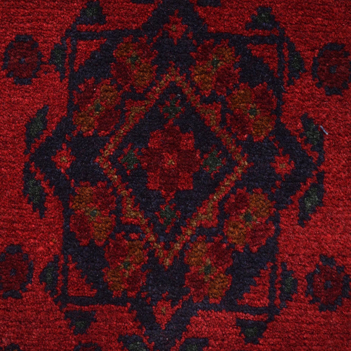 Red Afghan Khal Mohammadi Rug 3' 1" x 5' 0" Hand-Knotted | No. AL89111