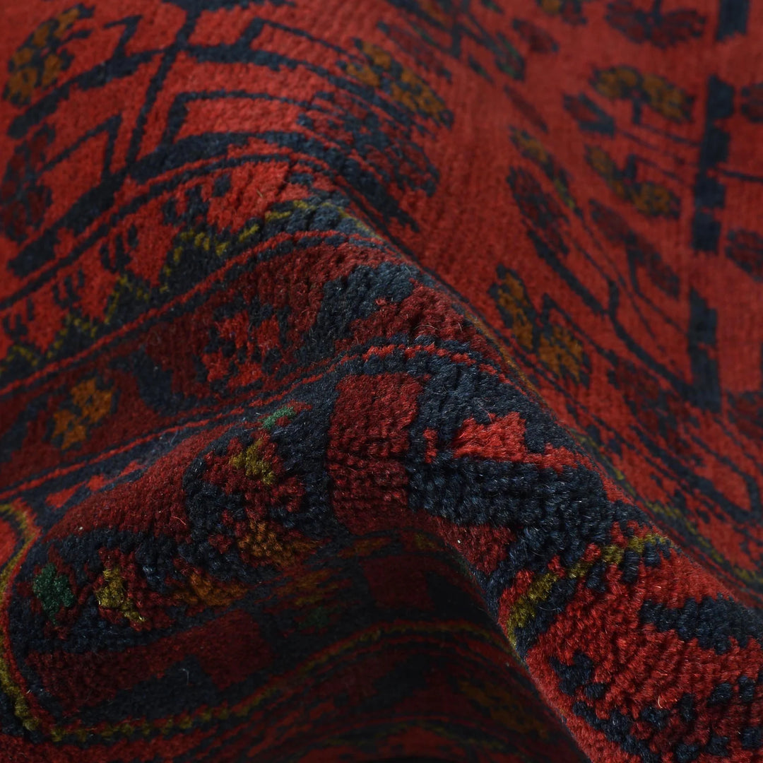Red Afghan Khal Mohammadi Rug 3' 1" x 5' 0" Hand-Knotted | No. AL89111