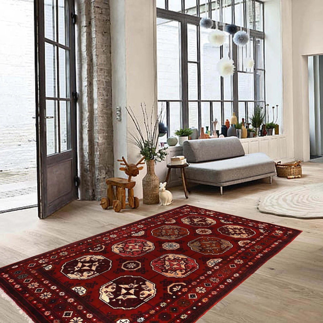 Afghan Khal Mohammadi Rug 3' 3" x 5' 3" Hand-Knotted | No. AL89118