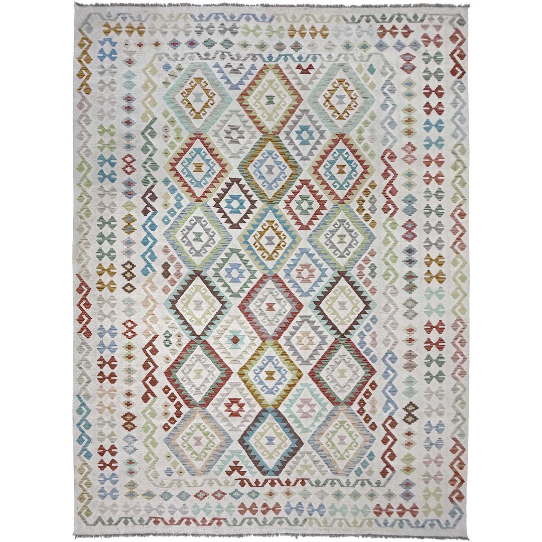 Afghan Kilim Rug 8' 8" x 11' 6" Flat-Weave | No. AL89134
