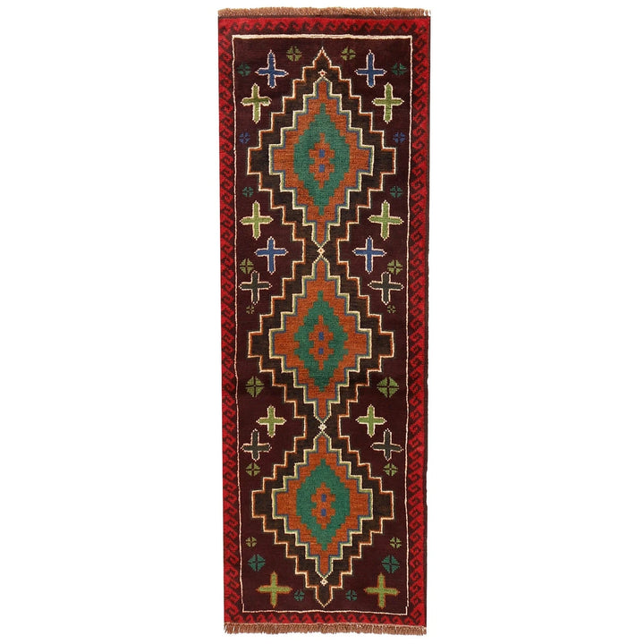 Afghan Baluchi Rug 2' 2" x 6' 4" Hand-Knotted | No. AL89149