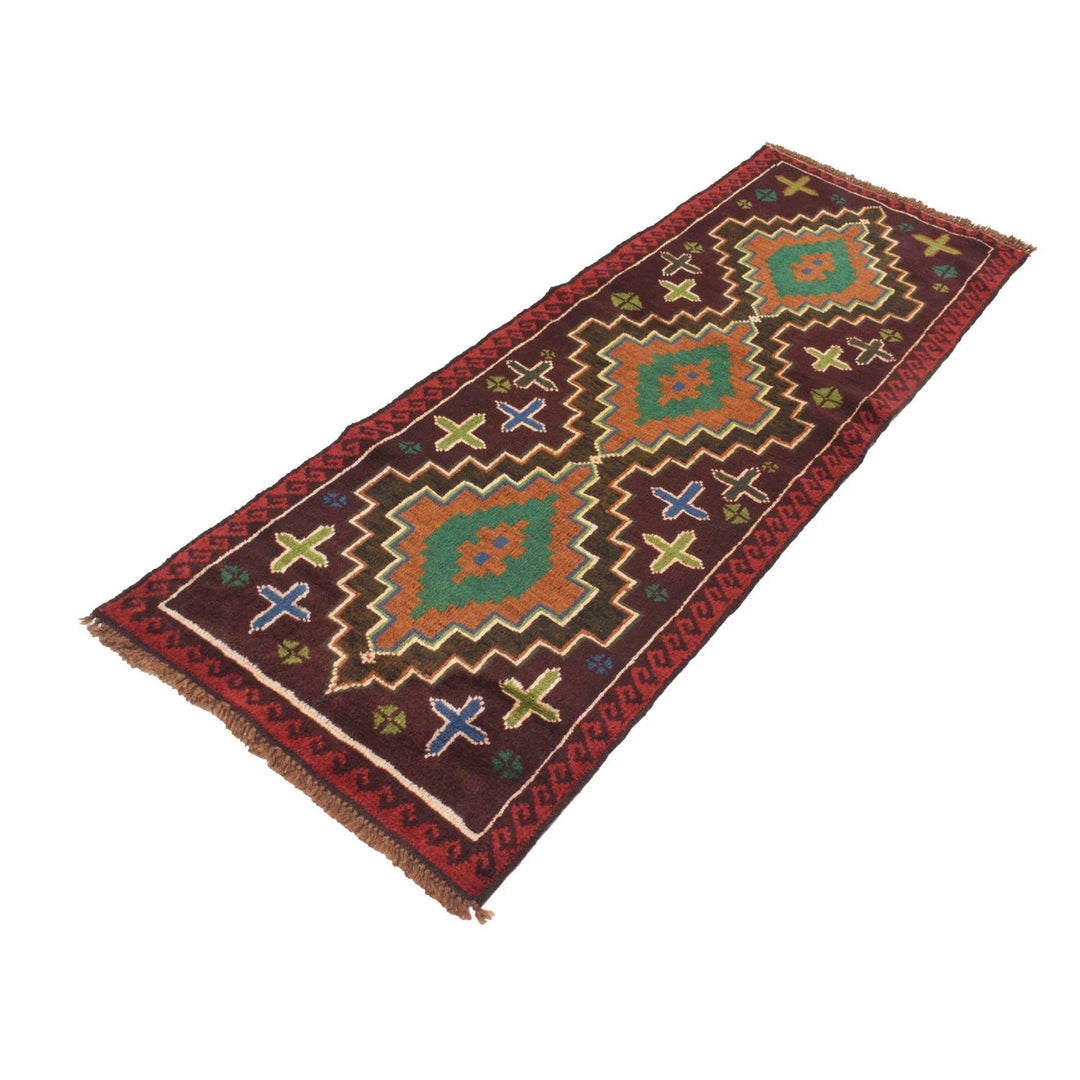 Afghan Baluchi Rug 2' 2" x 6' 4" Hand-Knotted | No. AL89149