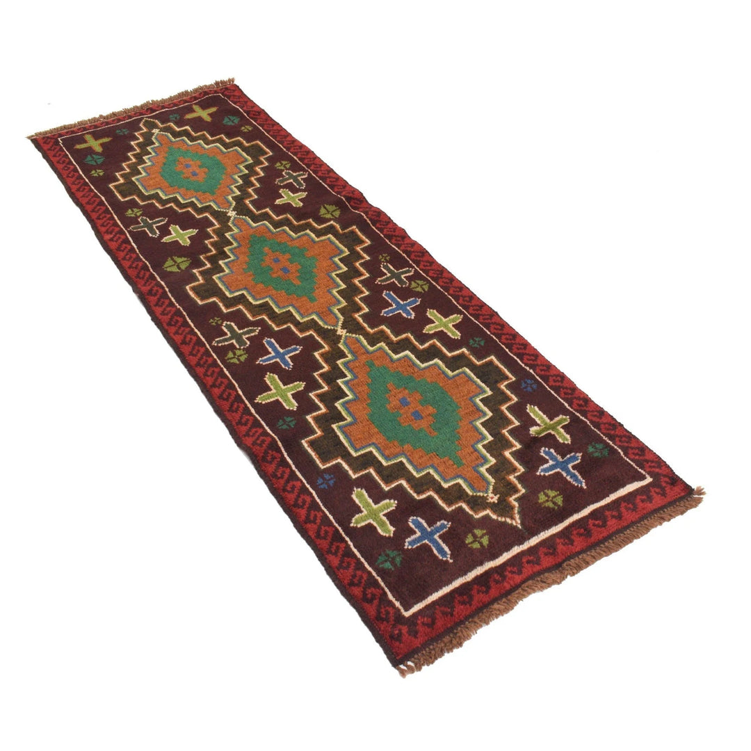 Afghan Baluchi Rug 2' 2" x 6' 4" Hand-Knotted | No. AL89149