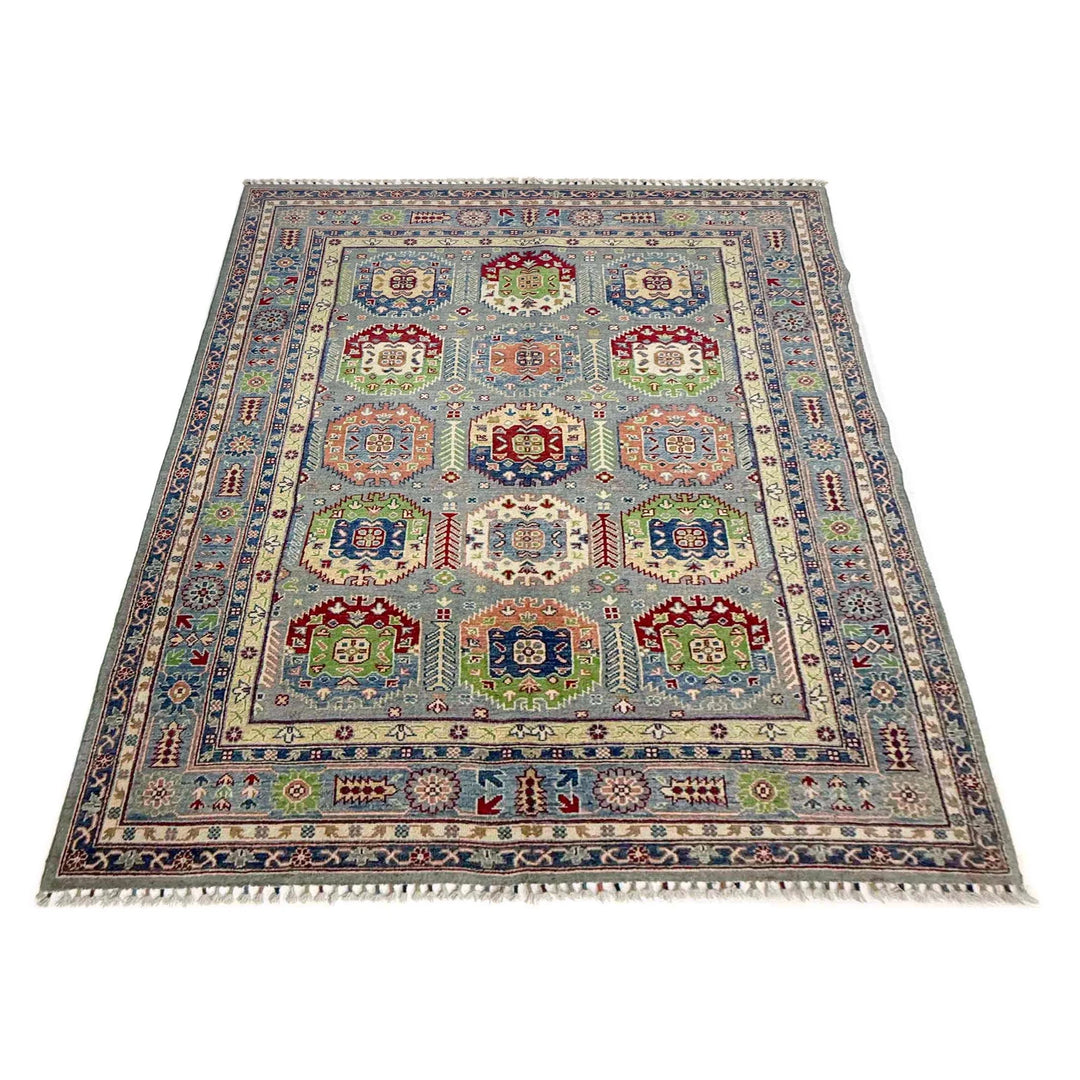 Afghan Waziri Rug 5'6" x 8'4" Hand-Knotted | No. AL89232