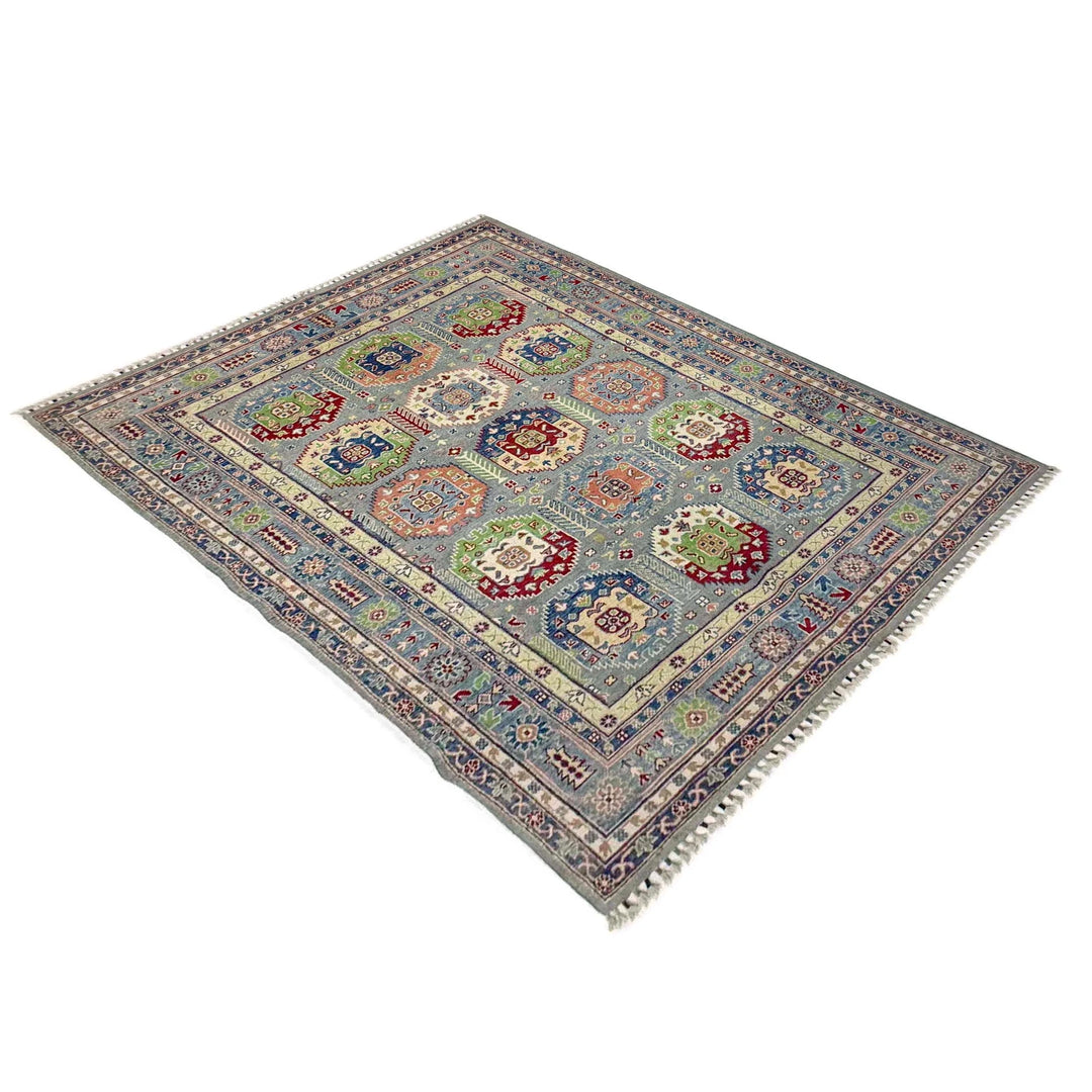 Afghan Waziri Rug 5'6" x 8'4" Hand-Knotted | No. AL89232