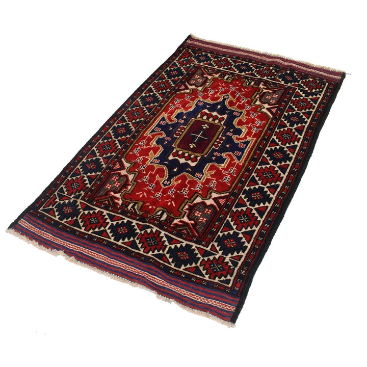 Afghan Barjasta Kilim Rug 2' 11" x 4' 10" Flat-Weave | No. AL89290