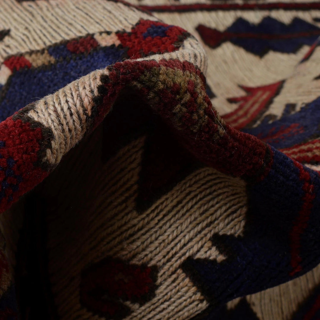 Beige Afghan Barjista Kilim Runner Rug 2' 8" x 12' 7" Flat-Weave | No. AL89306