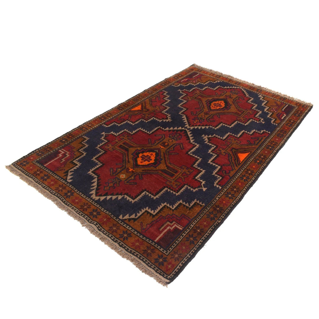 Afghan Baluchi Rug 4' 4" x 6' 7" Hand-Knotted | No. AL89312