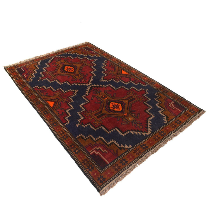 Afghan Baluchi Rug 4' 4" x 6' 7" Hand-Knotted | No. AL89312