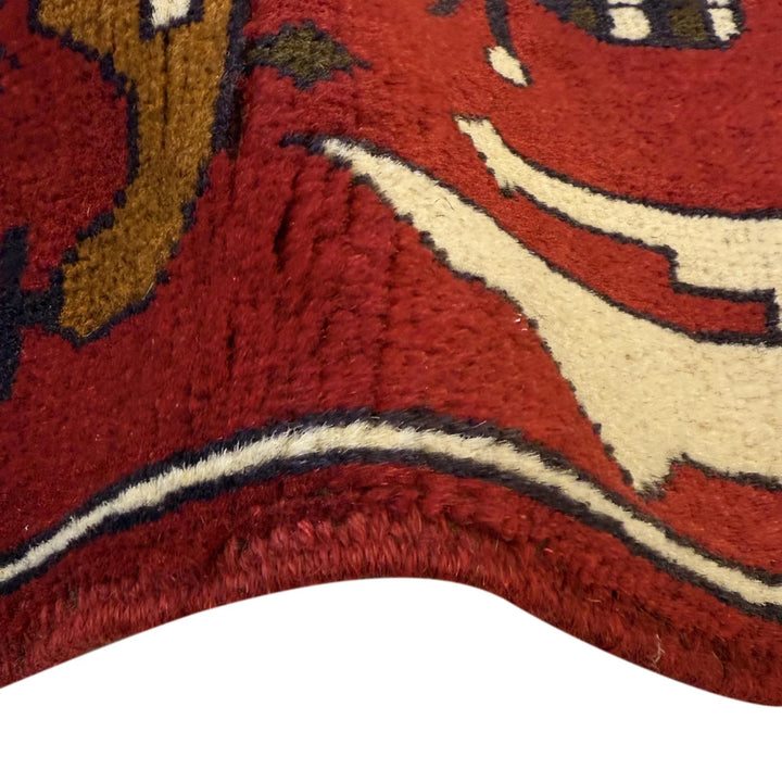Red Afghan War Rug 2' 7" x 3' 10" Hand-Knotted | No. AL89337