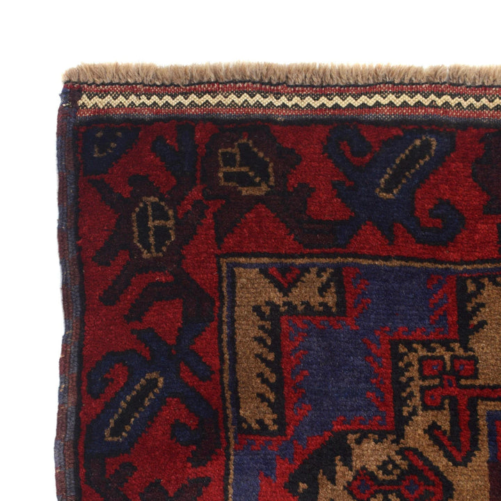 Afghan Baluchi Rug 2' 12" x 4' 8" Hand-Knotted | No. AL89338