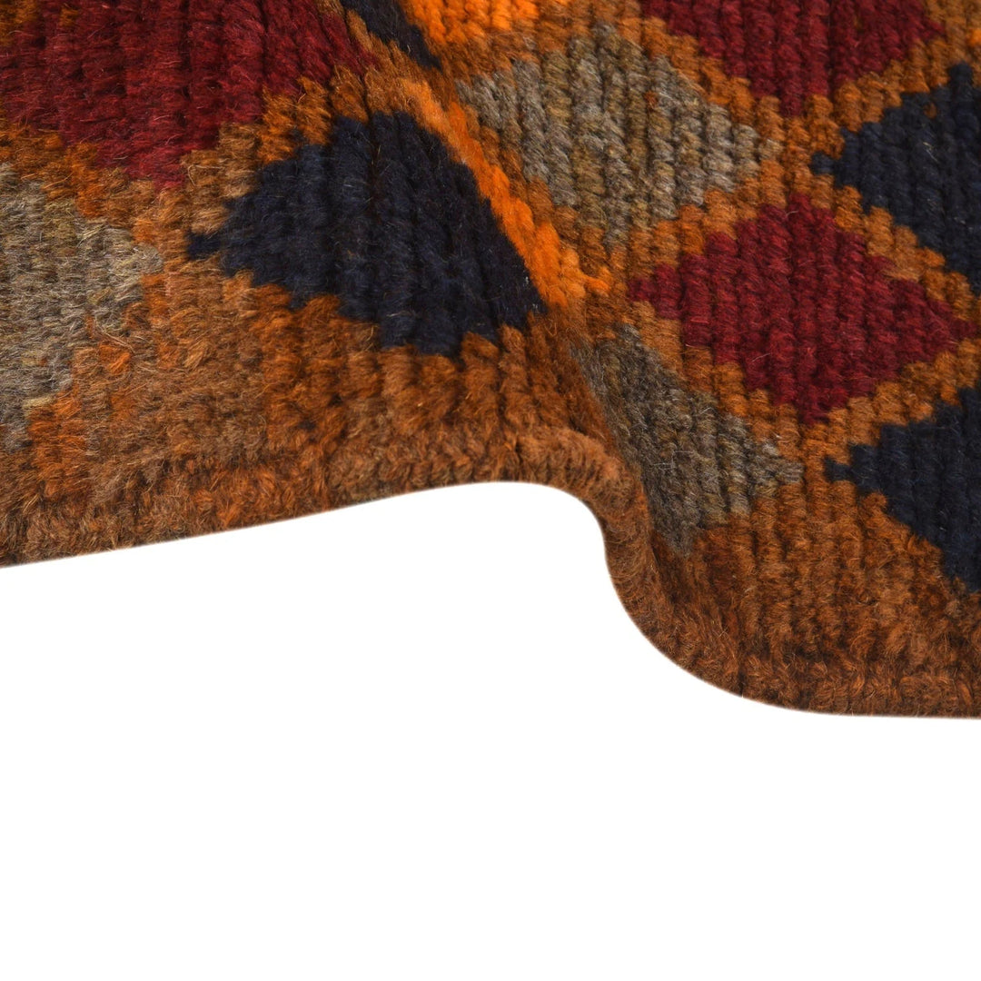 Orange Afghan Baluchi Rug 3' 10" x 6' 2" Hand-Knotted | No. AL89348