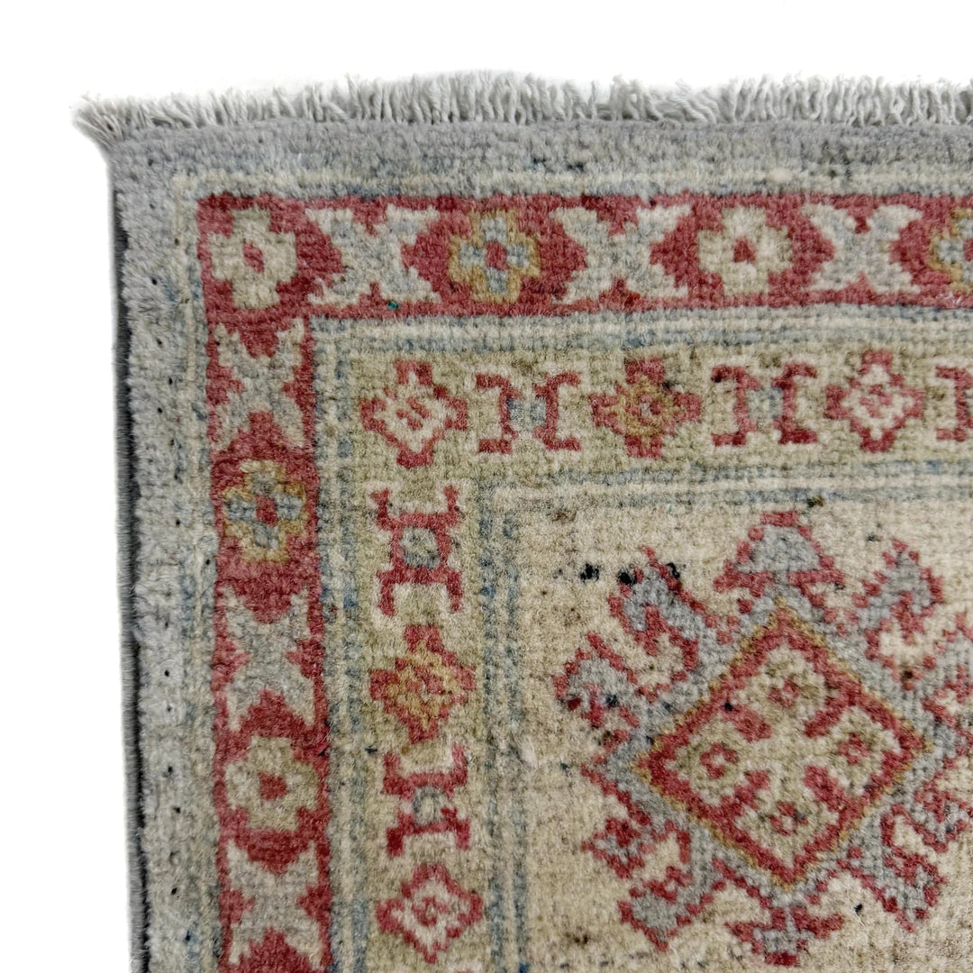 Gray Afghan Kazak Rug 6' 1" x 8' 9" Hand-Knotted | No. AL89407