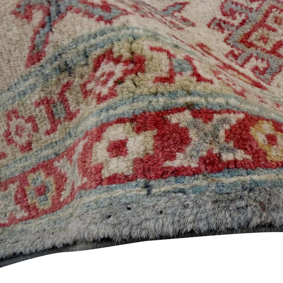 Gray Afghan Kazak Rug 6' 1" x 8' 9" Hand-Knotted | No. AL89407