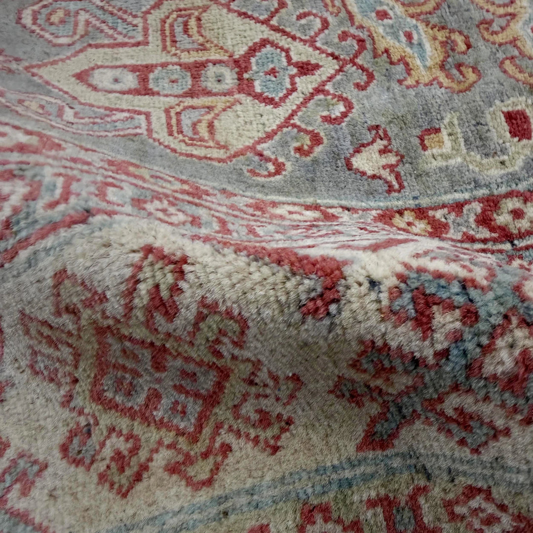 Gray Afghan Kazak Rug 6' 1" x 8' 9" Hand-Knotted | No. AL89407