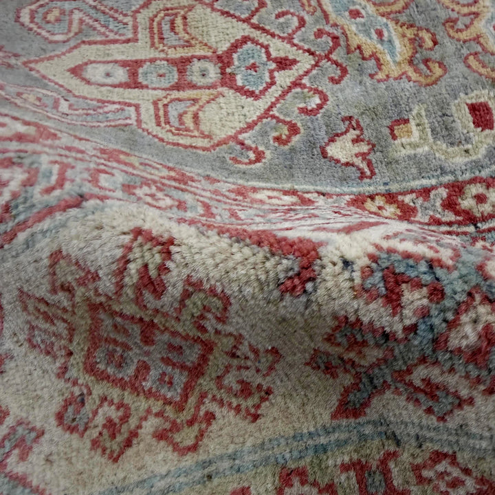 Gray Afghan Kazak Rug 6' 1" x 8' 9" Hand-Knotted | No. AL89407