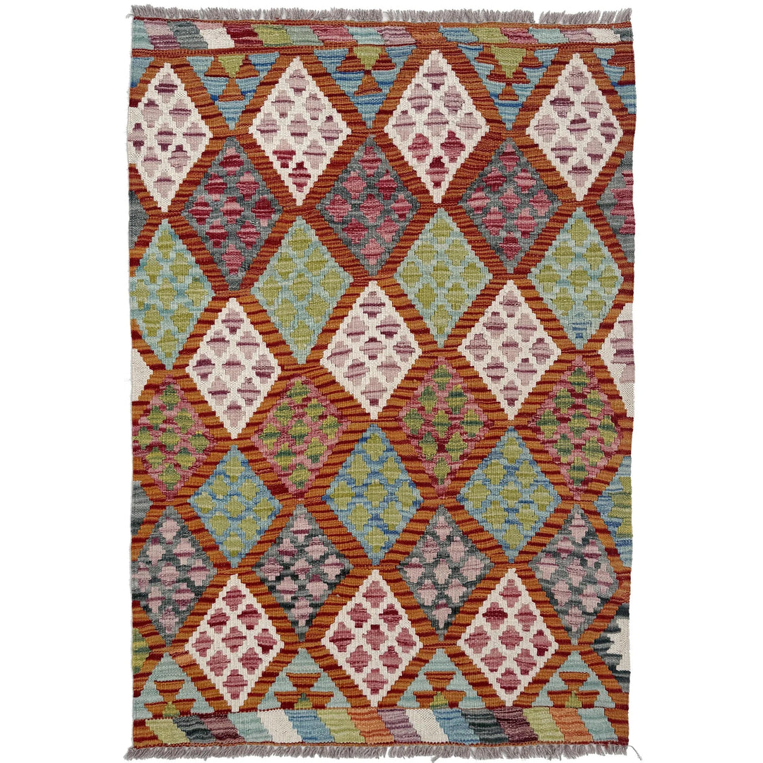Afghan Kilim Rug 2' 9" x 4' 0" Flat-Weave | No. AL89422