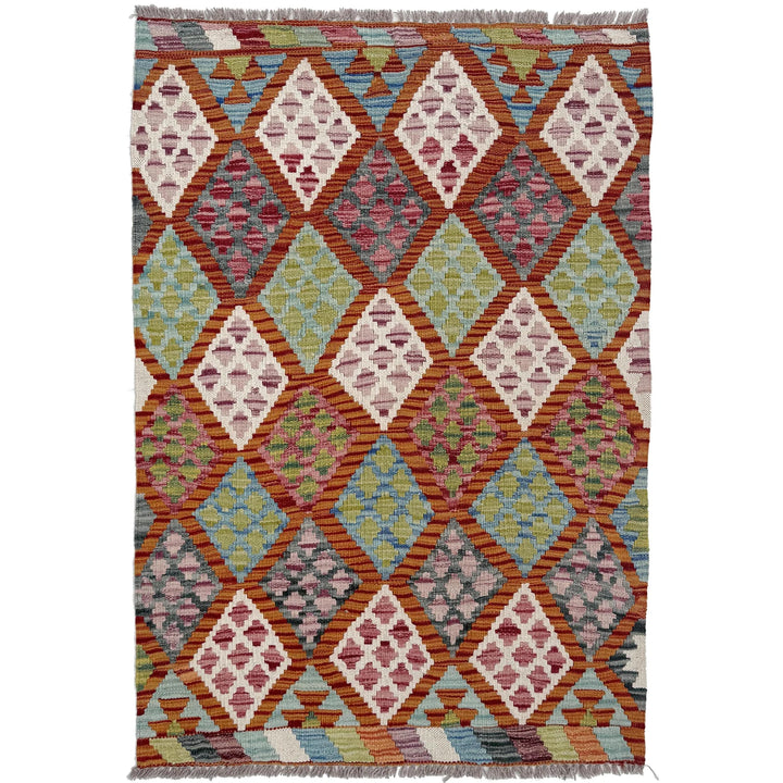 Afghan Kilim Rug 2' 9" x 4' 0" Flat-Weave | No. AL89422