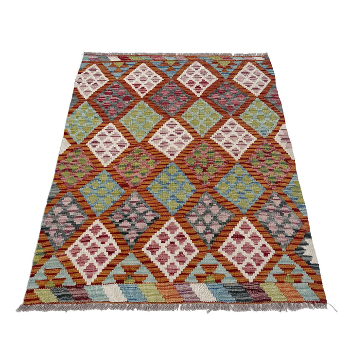 Afghan Kilim Rug 2' 9" x 4' 0" Flat-Weave | No. AL89422