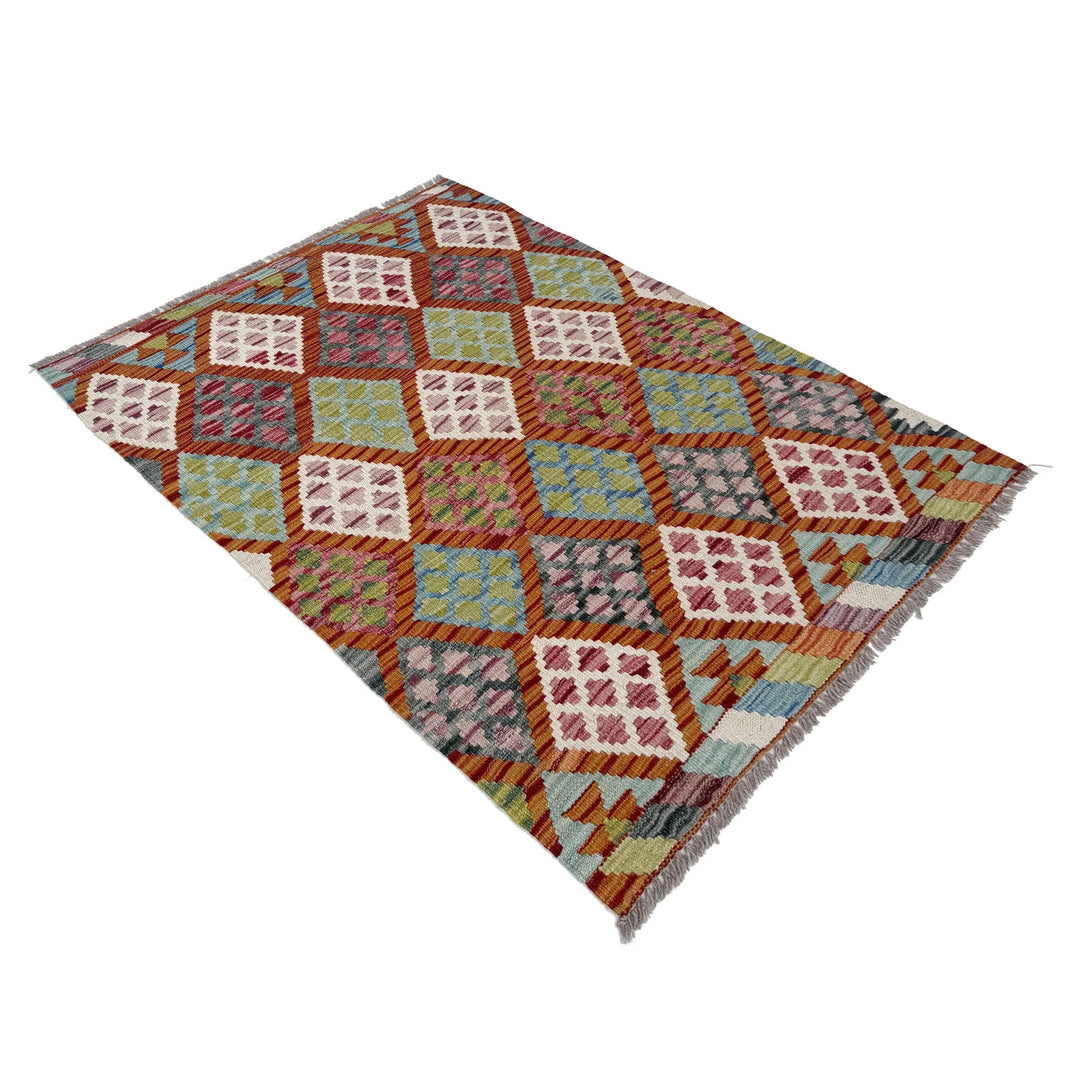 Afghan Kilim Rug 2' 9" x 4' 0" Flat-Weave | No. AL89422