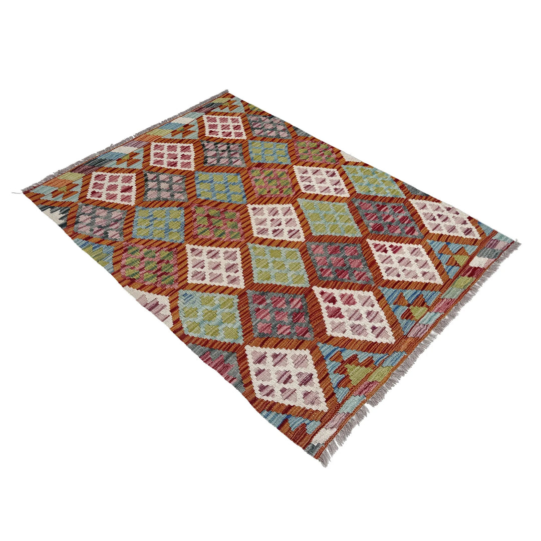 Afghan Kilim Rug 2' 9" x 4' 0" Flat-Weave | No. AL89422