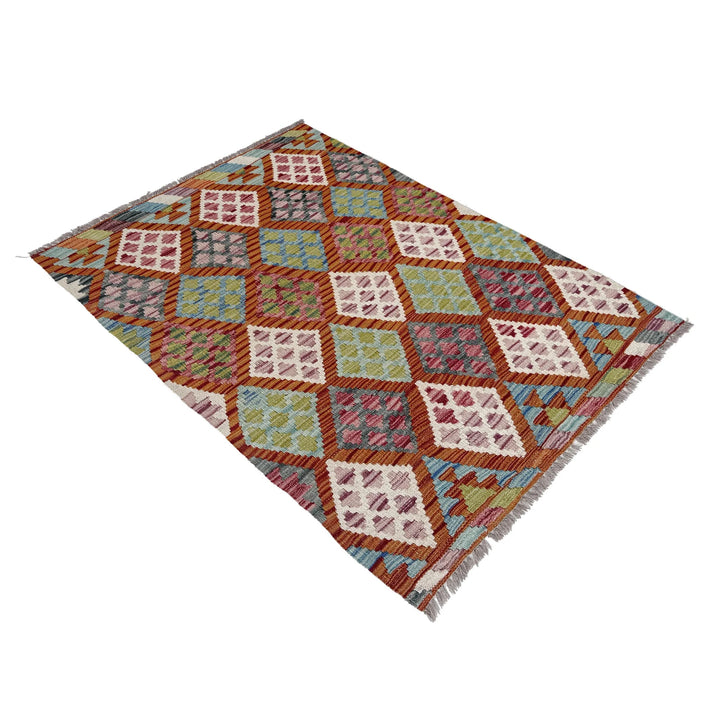 Afghan Kilim Rug 2' 9" x 4' 0" Flat-Weave | No. AL89422