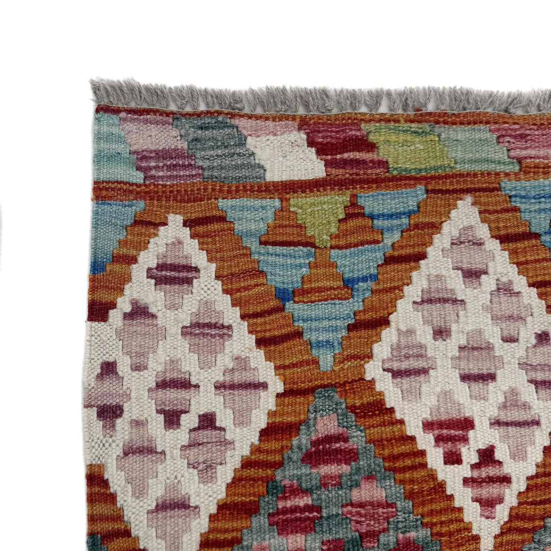 Afghan Kilim Rug 2' 9" x 4' 0" Flat-Weave | No. AL89422