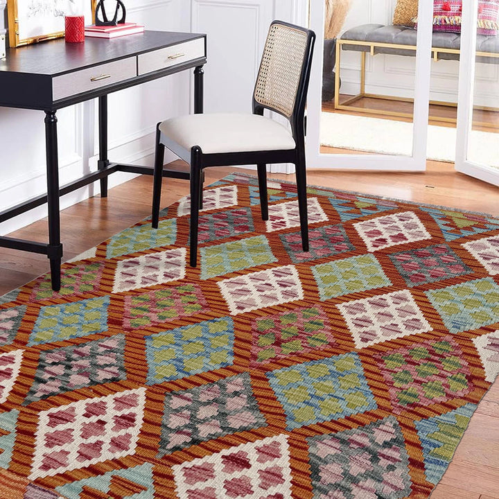 Afghan Kilim Rug 2' 9" x 4' 0" Flat-Weave | No. AL89422