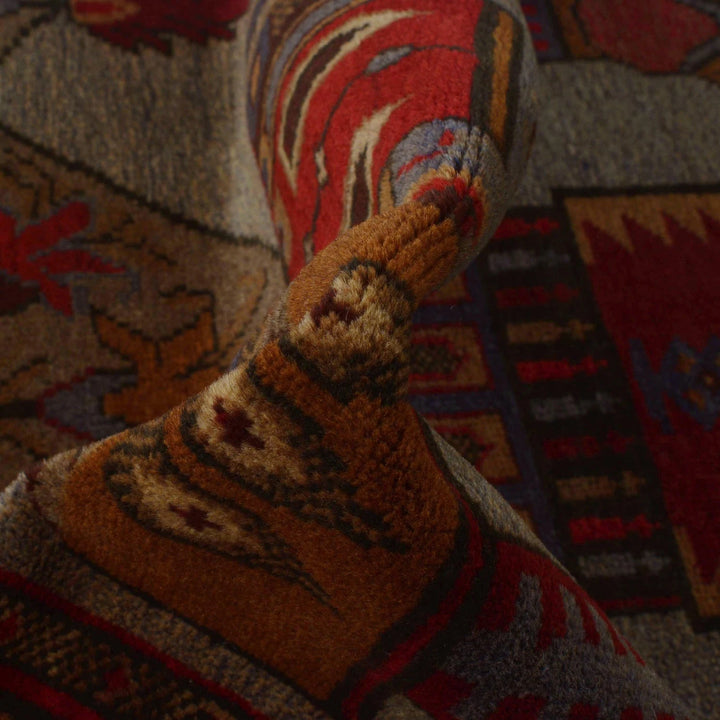 Brown Afghan Prayer Rug 2' 10" x 4' 7" Hand-Knotted | No. AL89424