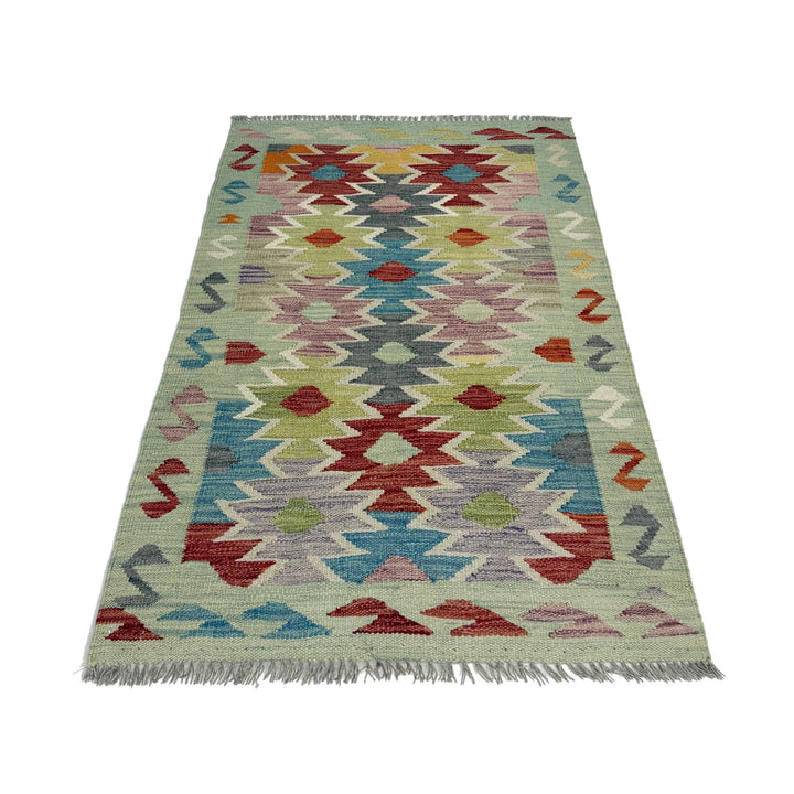 Afghan Vegetable Kilim Rug 2' 6" x 4' 0" Flat-Weave | No. AL895867