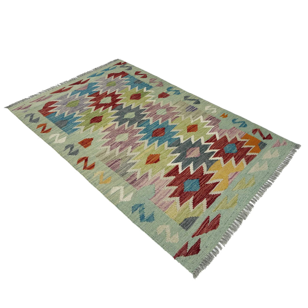 Afghan Vegetable Kilim Rug 2' 6" x 4' 0" Flat-Weave | No. AL895867